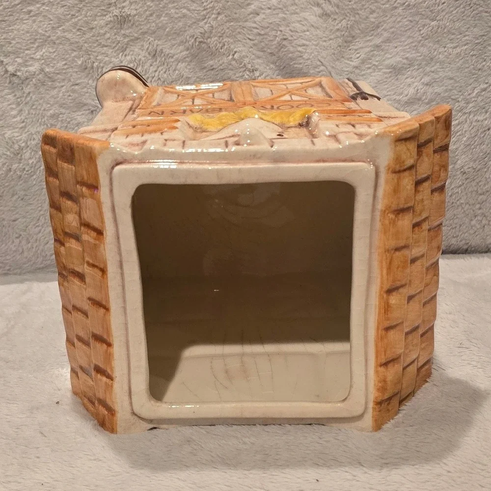 Vintage Treasure Craft Ceramic Cookie Barn Jar Base Only Chicken Rustic Decor